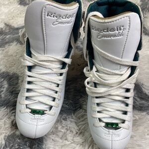 Riedell 119W Emerald  Luna Womens / Girls Figure Ice Skates US Size 4 Medium